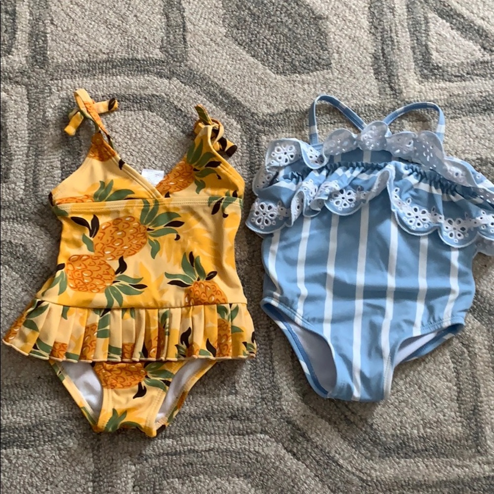 Two girls Janie and jack swim